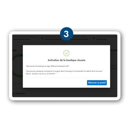 Confirmation de l'activation