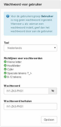 Wachtwoord voor gebruiker - SMA Solar
