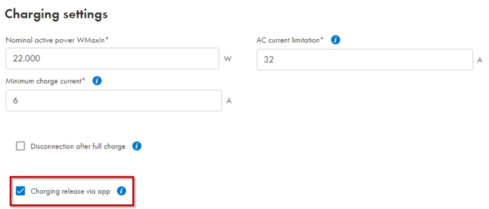 Charging settings