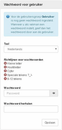Wachtwoord voor gebruiker - SMA Solar