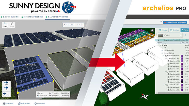 Ontwerpen van grote zonnestroominstallaties wordt nog efficiënter: SMA en Trace Software verbinden hun planning tools
