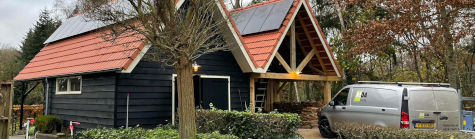 Zonnestroominstallatie op het platteland Hollandscheveld, Nederland